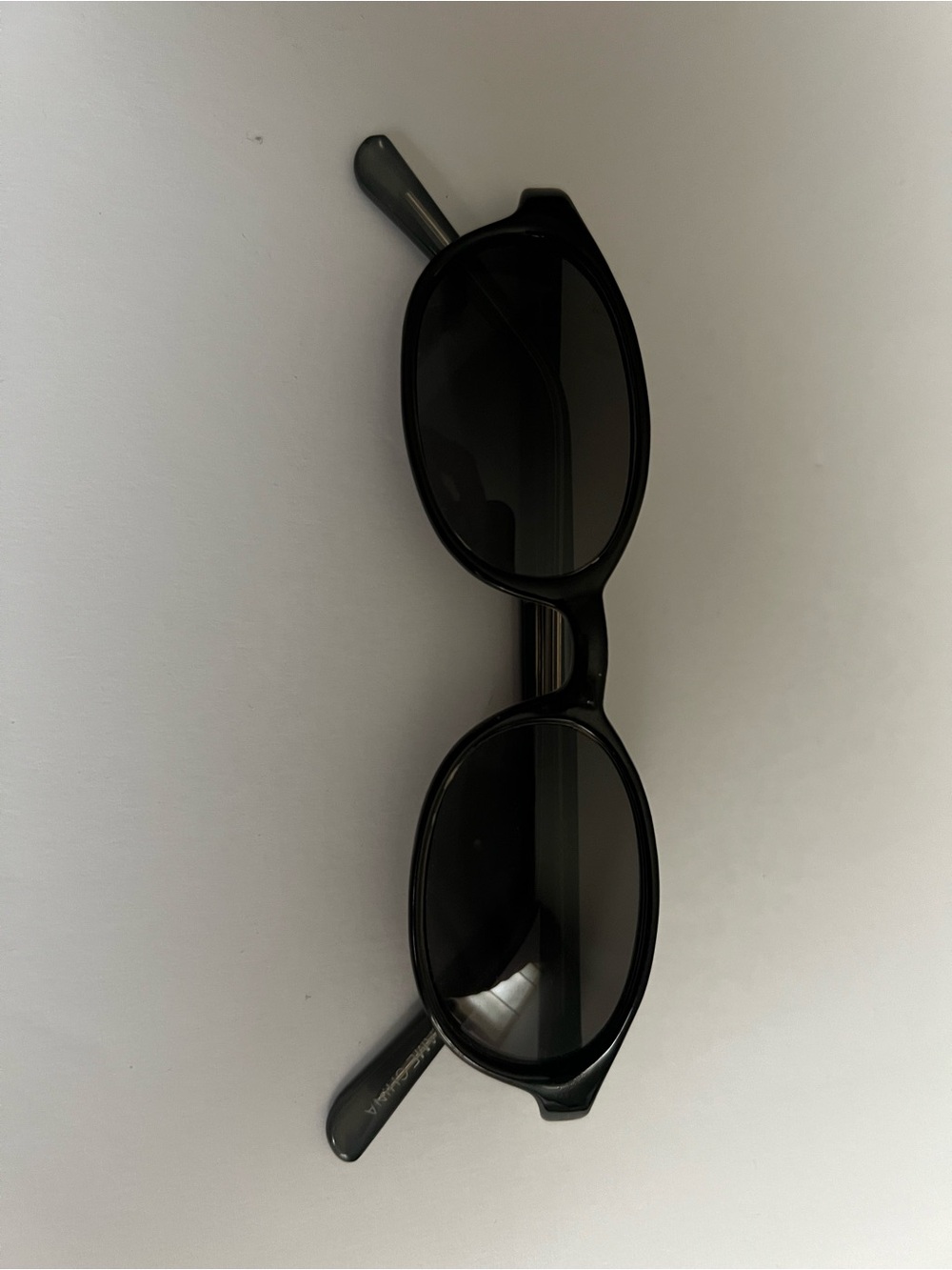 Classic Black Oval Sunglasses - Dark Lenses